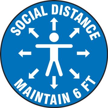 Social Distance Maintain 6 FT (Person & Arrows)