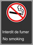 Safety Sign, Legend: NO SMOKING (INTERDIT DE FUMER)