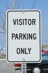 Traffic Sign, Legend: VISITOR PARKING ONLY