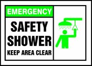 SAFETY SHOWER KEEP AREA CLEAR (W/GRAPHIC)