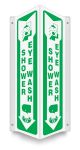 Safety Sign, Legend: SHOWER/EYE WASH (W/GRAPHIC) (ARROW)