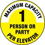 Maximum Capacity 1 Person or Party Per Elevator