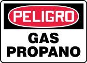 Safety Sign, Header: DANGER, Legend: DANGER PROPANE GAS