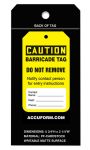 Box of Tags: OSHA Caution - Barricade Tag