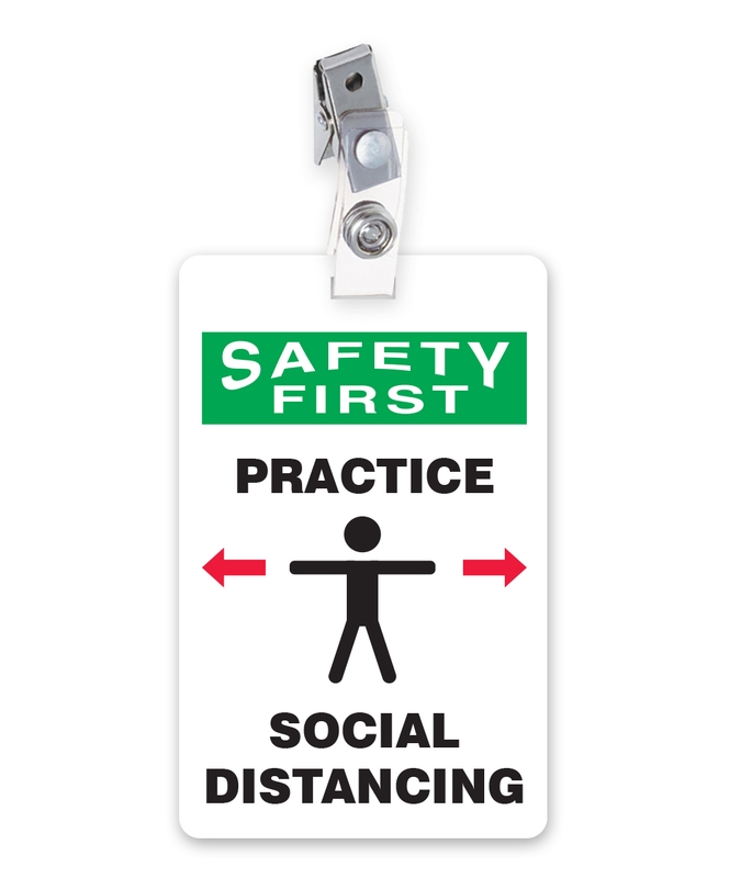 Plant & Facility, Header: SAFETY FIRST, Legend: Safety First Practice Social Distancing