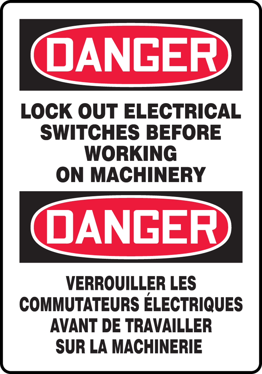 BILINGUAL FRENCH SIGN – LOCKOUT