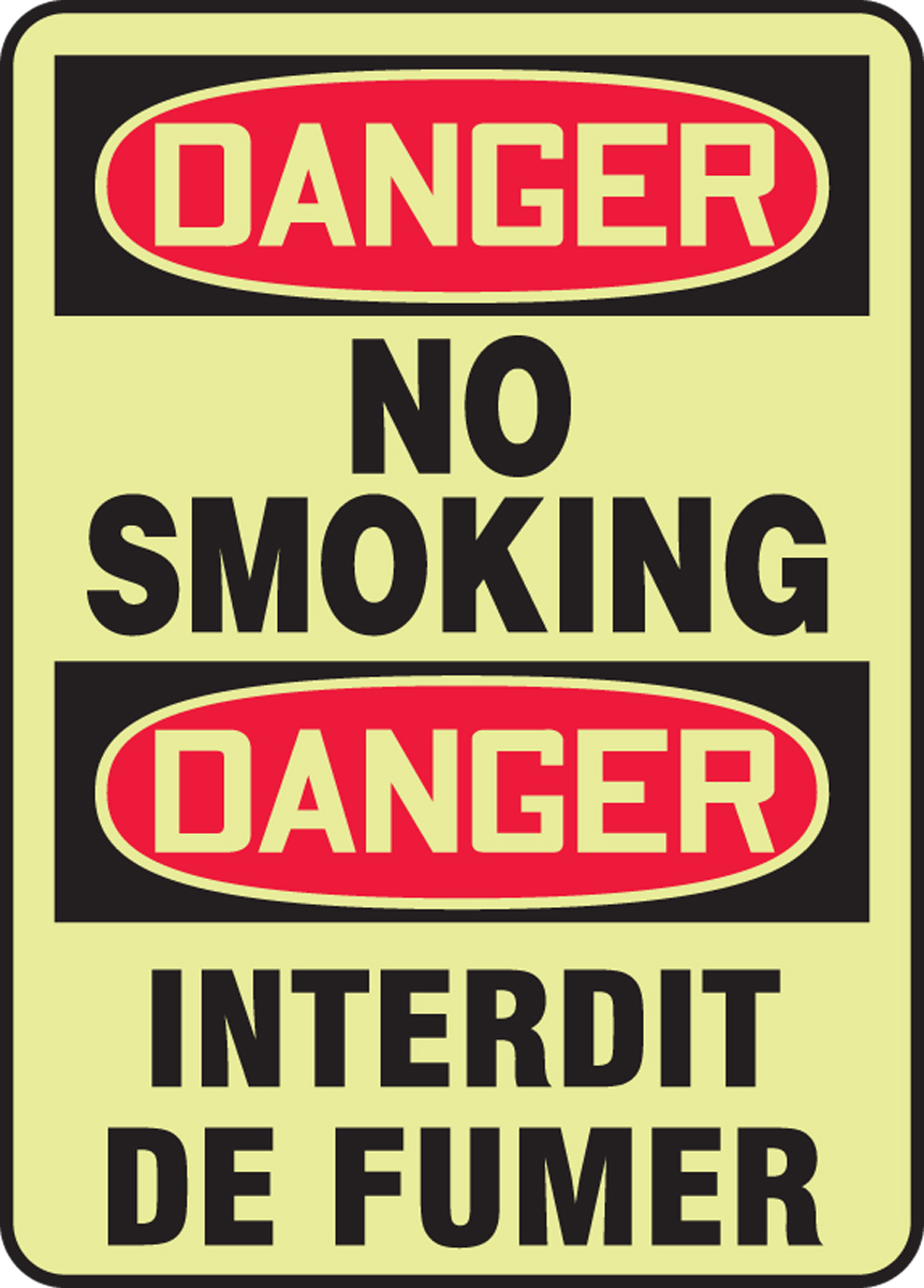 DANGER-NO SMOKING (BILINGUAL FRENCH)
