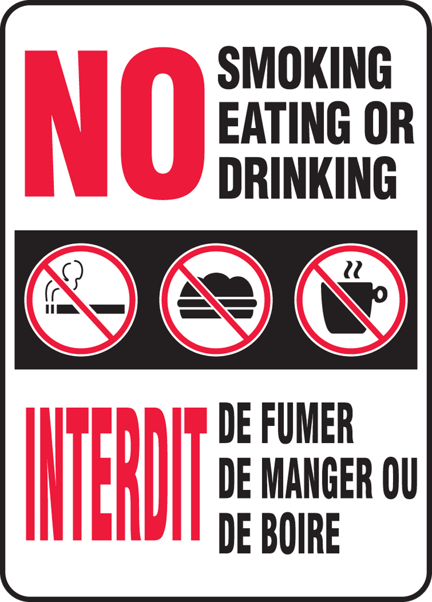 NO SMOKING EATING AND DRINKING (BILINGUAL FRENCH)