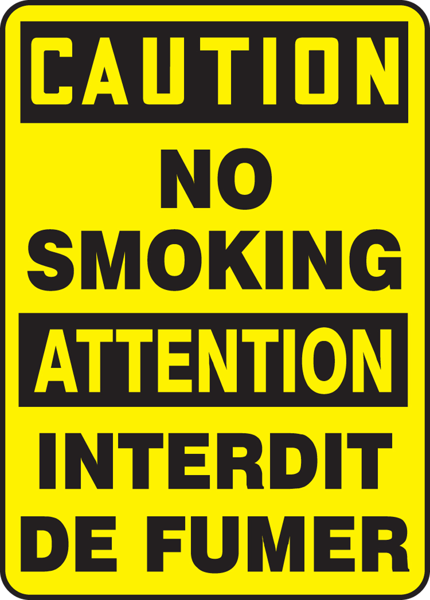 CAUTION-NO SMOKING (BILINGUAL FRENCH)