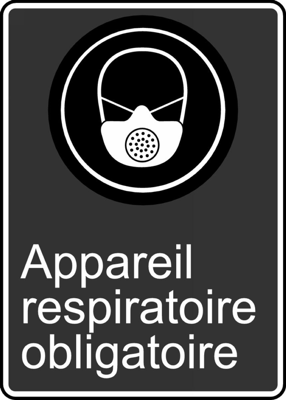 Safety Sign, Legend: RESPIRATORY PROTECTION REQUIRED (APPAREIL RESPIRATOIRE OBLIGATOIRE)