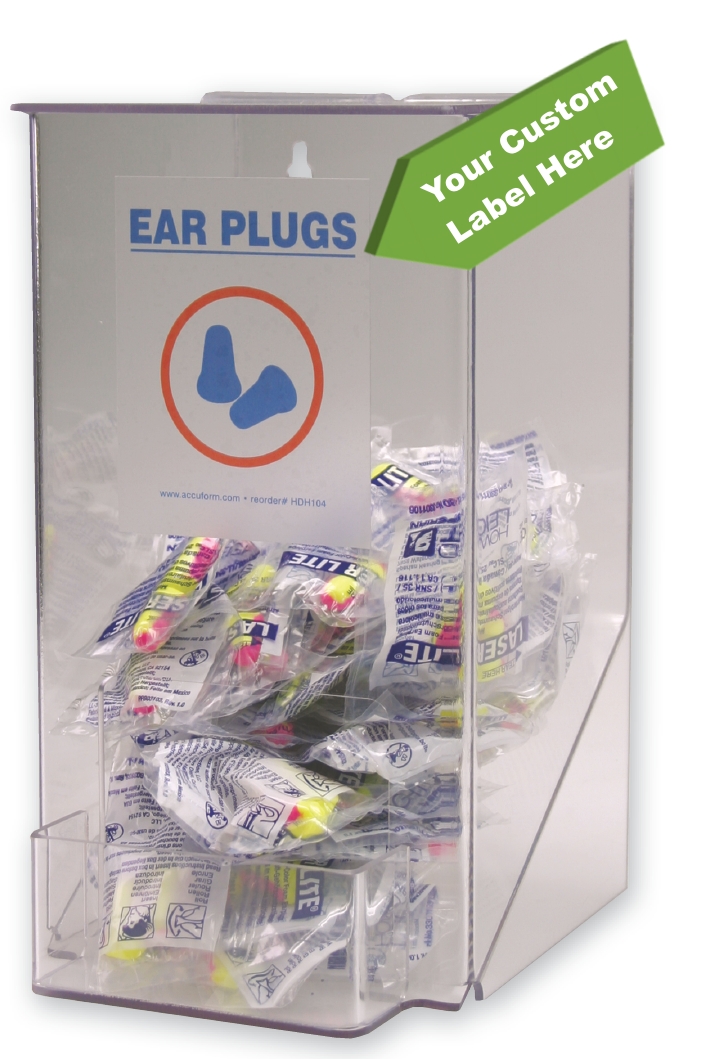 Small Ear Plug Dispenser w/ Custom Label