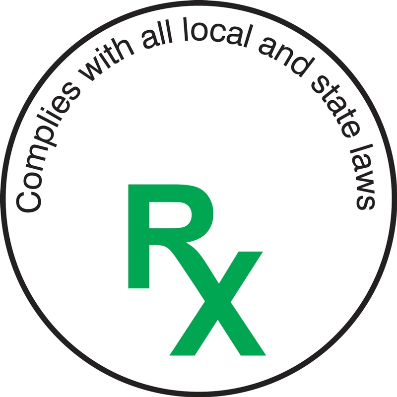 Cannabis Prescription Label: Complies With All Local And State Laws - RX
