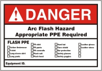 DANGER ARC FLASH HAZARD APPROPRIATE PPE REQUIRED FLASH PPE ...