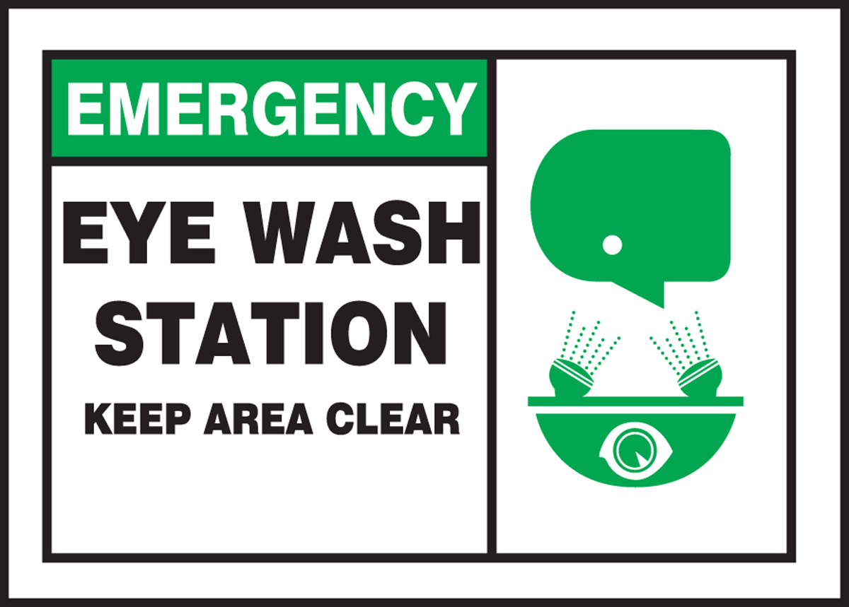 EYE WASH STATION KEEP AREA CLEAR (W/GRAPHIC)