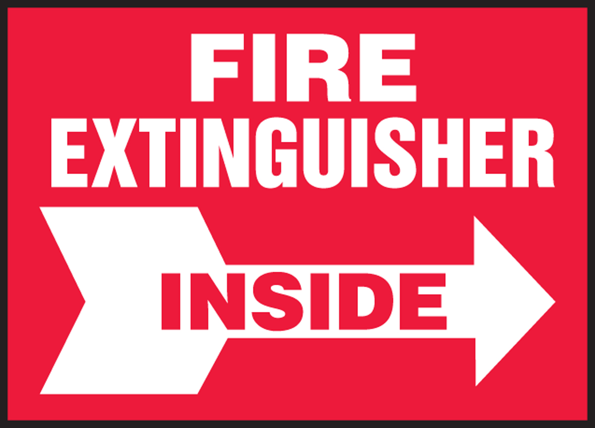 FIRE EXTINGUISHER INSIDE (ARROW RIGHT)