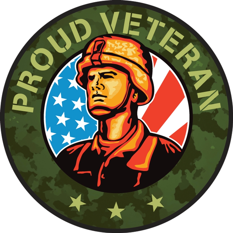 Hard Hat Stickers: Proud Veteran