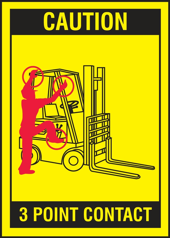 Safety Label: Caution - 3 Point Contact