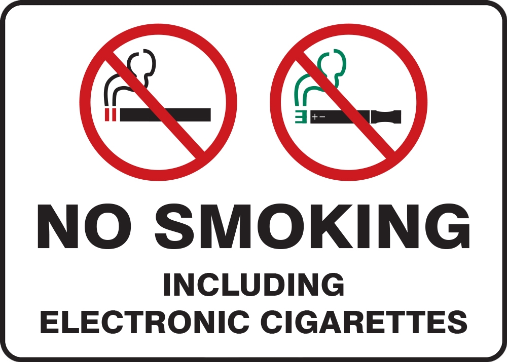 No Smoking Sign: No Smoking - Including Electronic Cigarettes