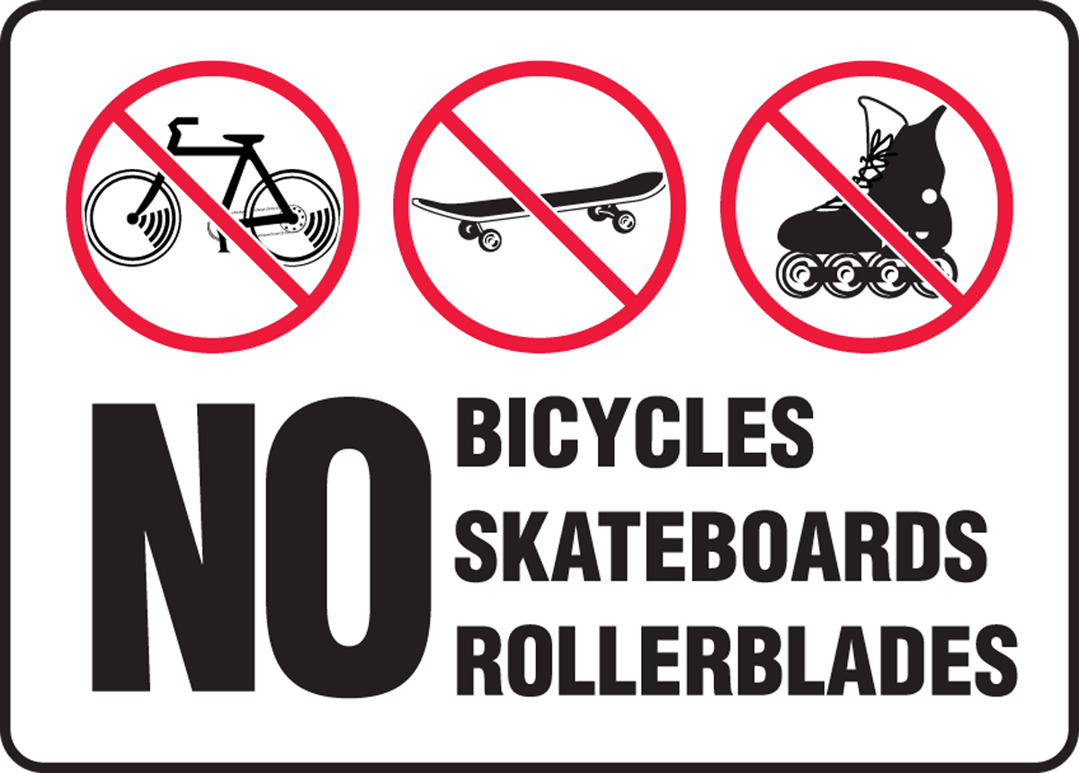 No Bicycles Skateboards Rollerblades (w/Graphic)