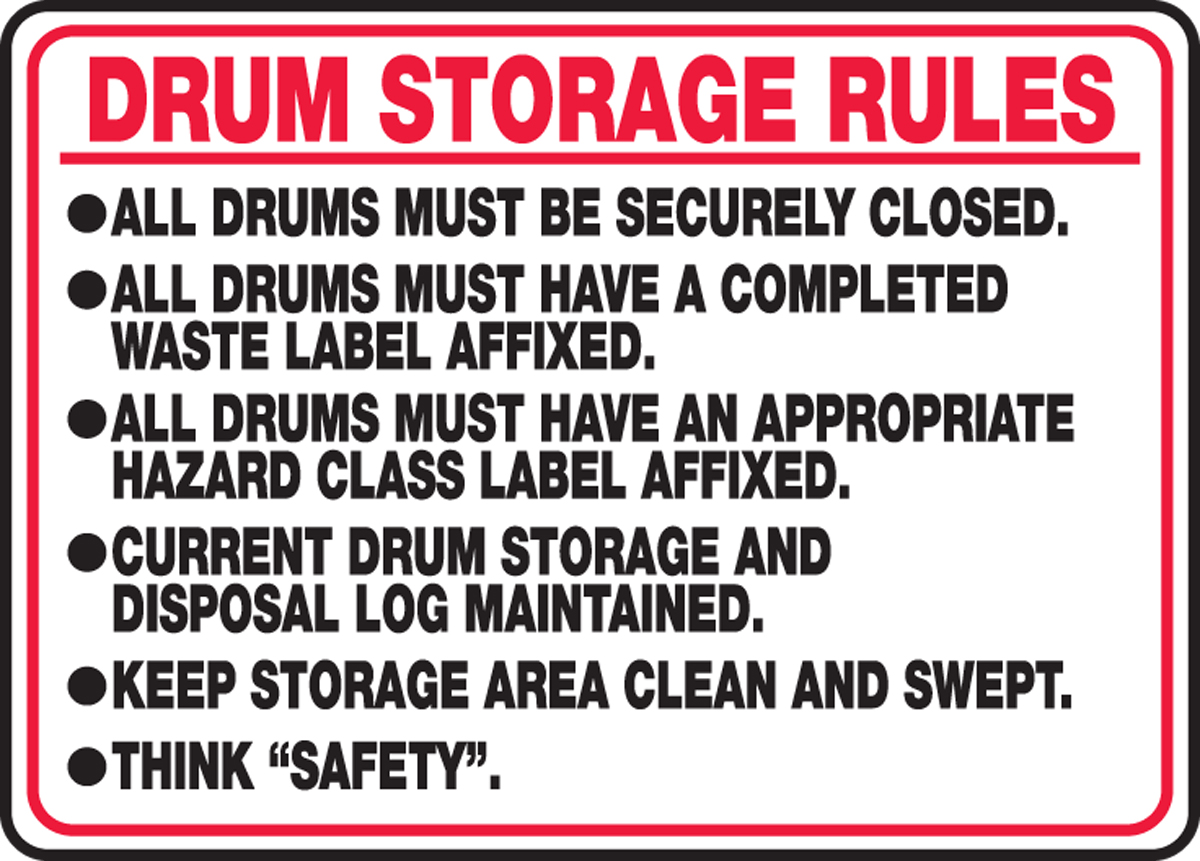 DRUM STORAGE RULES ...