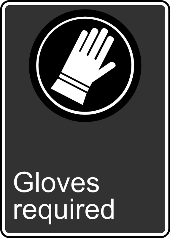 Safety Sign, Legend: GLOVES REQUIRED (GANTS OBLIGATOIRE)