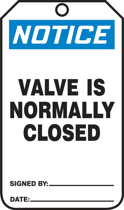 VALVE IS NORMALLY CLOSED