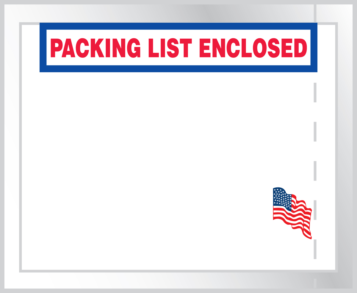 PACKING LIST ENCLOSED (W/ FLAG GRAPHIC)