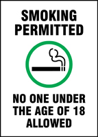 SMOKING PERMITTED W/GRAPHIC NO ONE UNDER THE AGE OF 18 ALLOWED (KENTUCKY)