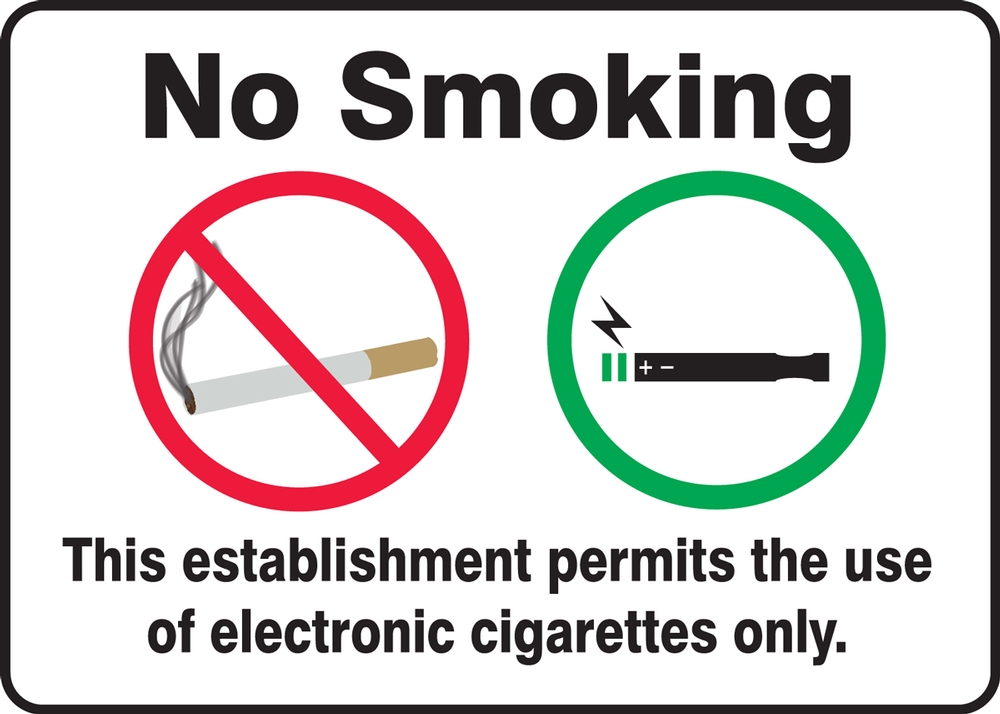 No Smoking - This Establishment Permits The Use Of Electronic Cigarettes Only