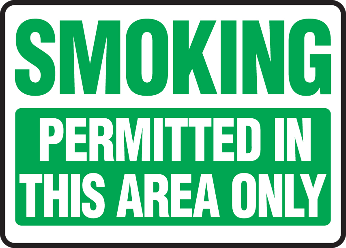 SMOKING PERMITTED IN THIS AREA ONLY