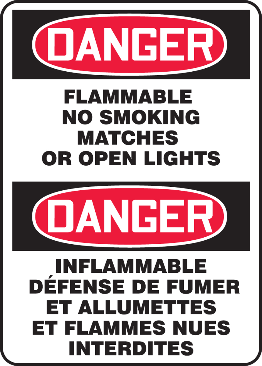 DANGER FLAMMALBE NO SMOKING MATCHES OR OPEN LIGHTS
