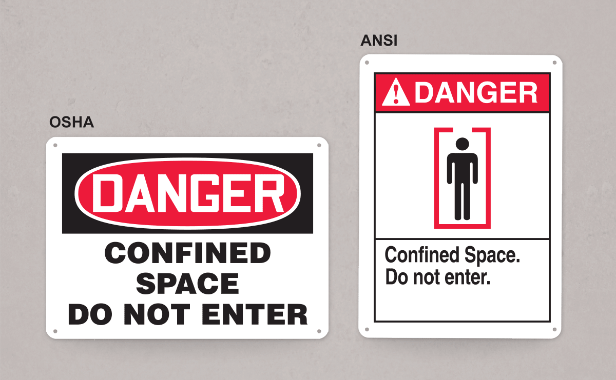 OSHA and ANSI header signs