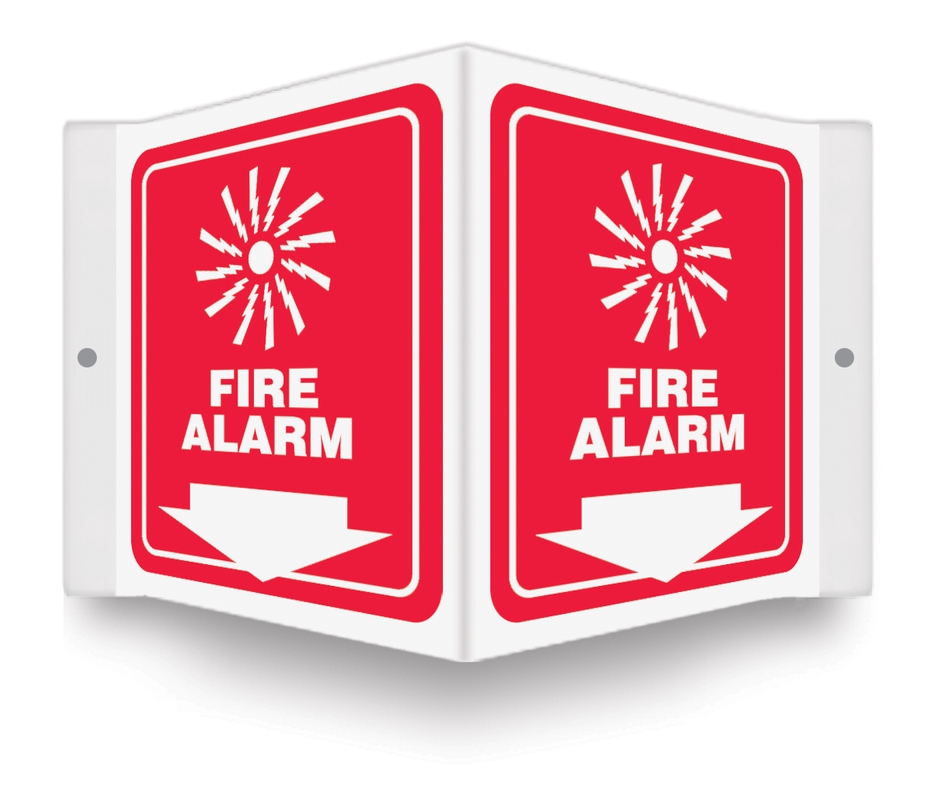 Safety Sign, Legend: FIRE ALARM