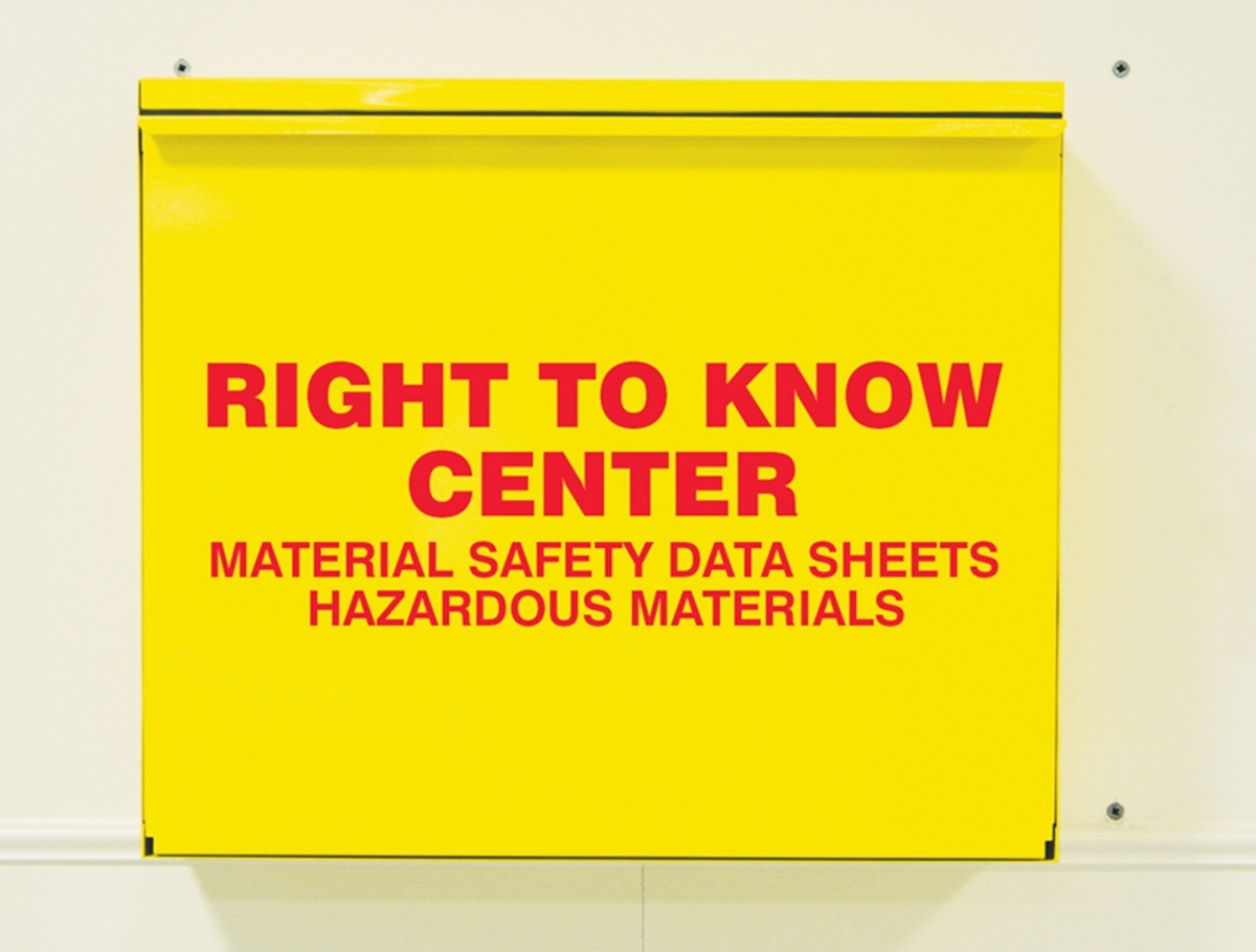 RIGHT TO KNOW CENTER MATERIAL SAFETY DATA SHEETS HAZARDOUS MATERIALS