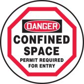 OSHA Danger Manhole Cover Sign: Confined Space - Permit Required For Entry