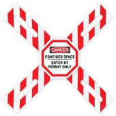 OSHA Danger Man-Way Cross™ Barrier: Confined Space - Enter By Permit Only