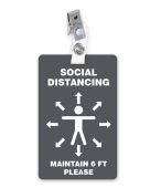 ID Badge: Social Distancing Maintain 6 FT Please