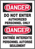 Bilingual OSHA Danger Safety Sign: Do Not Enter - Authorized Personnel Only