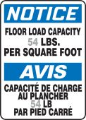 Semi Custom Bilingual OSHA Notice Safety Sign: Floor Load Capacity ___ LBS. Per Square Foot