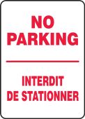 BILINGUAL FRENCH SIGN – NO PARKING