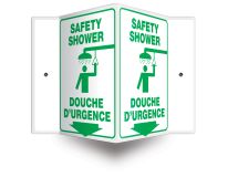 Bilingual Projection™ Sign: Safety Shower (Arrow)