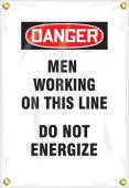 OSHA Danger Utility Pole Wrap: Men Working On This Line - Do Not Energize