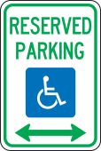 Federal Parking Sign: Reserved Handicapped Parking (Double Arrow)