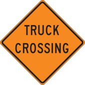 Roll-Up Construction Sign: Truck Crossing
