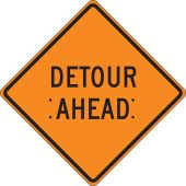 Roll-Up Construction Sign: Detour Ahead