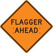 Roll-Up Construction Sign: Flagger Ahead