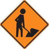 Roll-Up Construction Sign: Workers (Symbol)