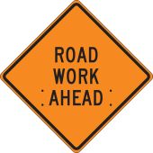 Roll-Up Construction Sign: Road Work Ahead
