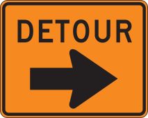 Rigid Construction Sign: Detour (Arrow)