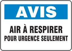 BILINGUAL FRENCH SIGN – BREATHING AIR